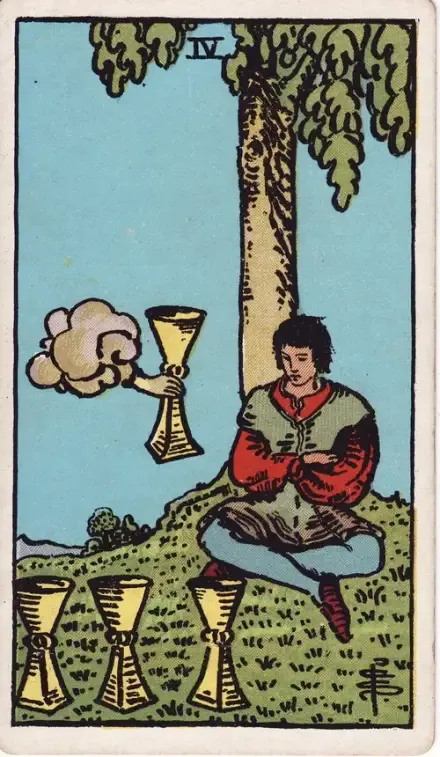 Four of Cups tarot card (Rider–Waite–Smith)