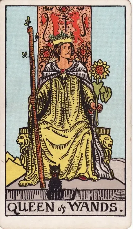 Queen of Wands tarot card (Rider–Waite–Smith)